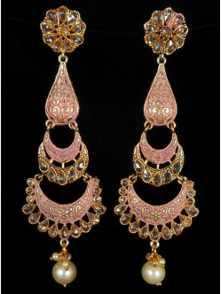 Reverse Ad Earrings With Meenakari Work